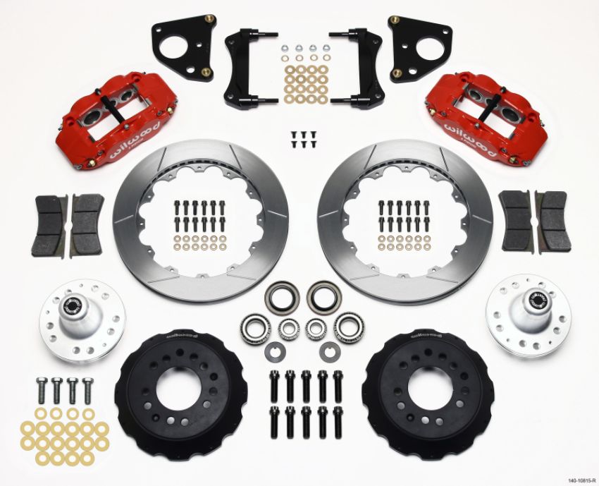 Wilwood 140-10815-R Narrow Superlite 6R Front Hub Kit 12.88in Red 62-72 CDP B & E Body-Drum