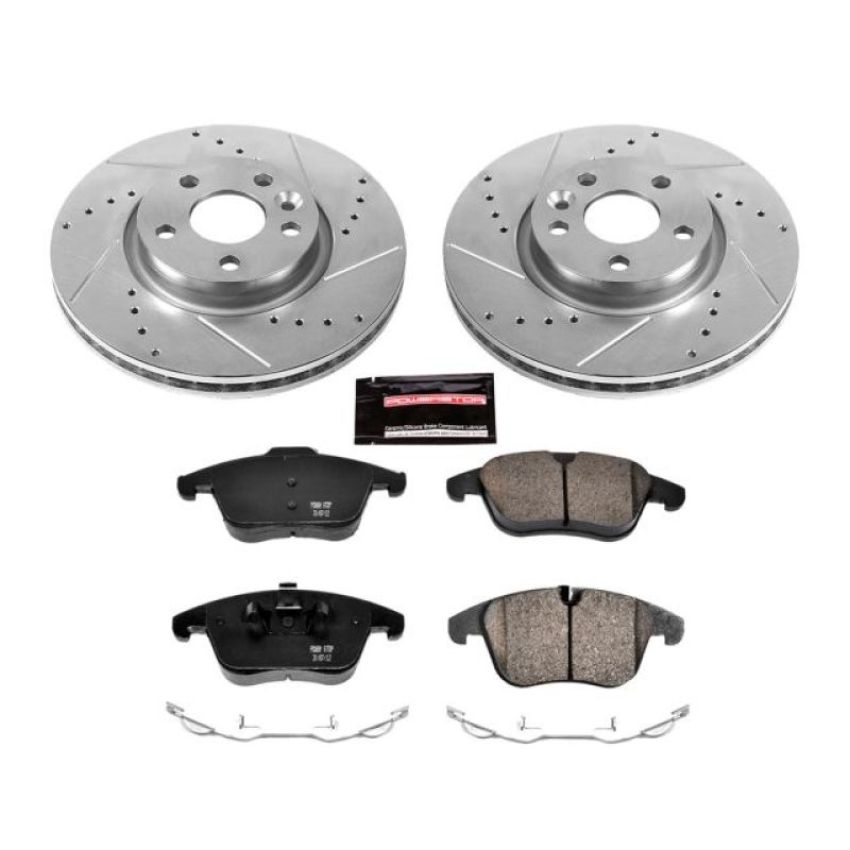PowerStop K5608 Z23 Daily Driver Carbon-Fiber Ceramic Brake Pad and Drilled & Slotted Rotor Kit