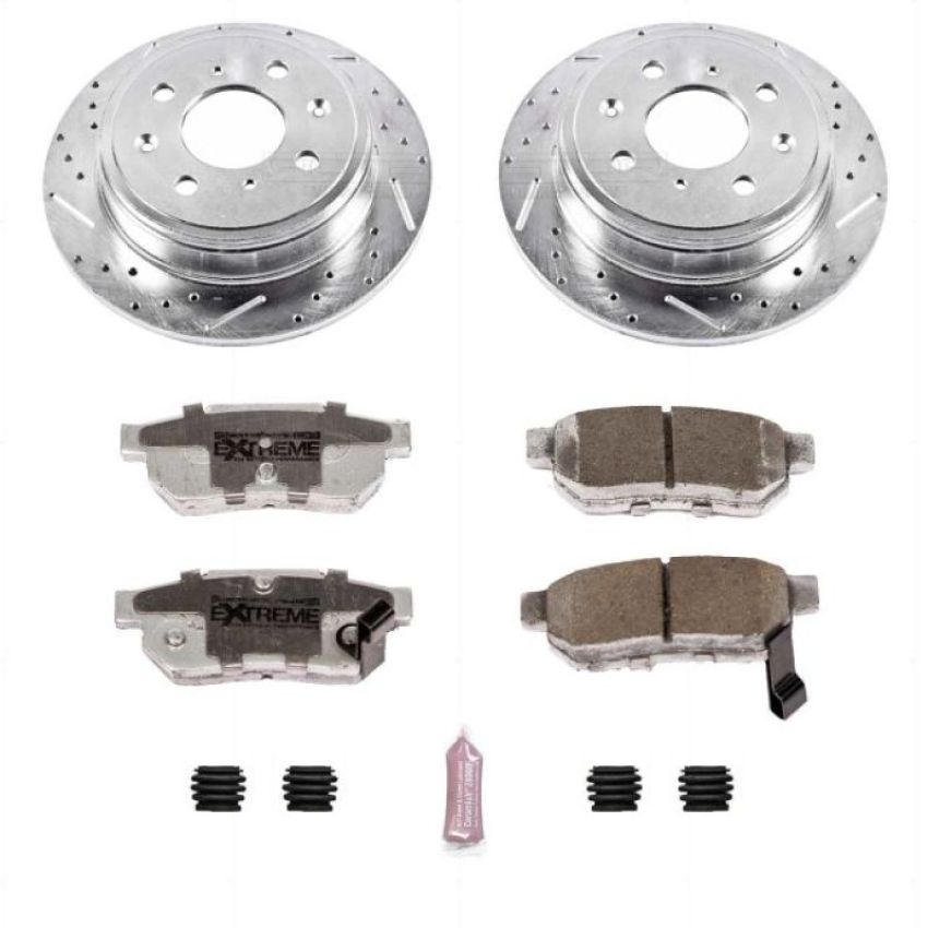 PowerStop K408-26 Z26 Street Performance Ceramic Brake Pad and Drilled & Slotted Rotor Kit