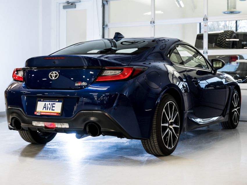 AWE Tuning 3020-33279 AWE Subaru BRZ / Toyota GR86 / Toyota 86 Track Edition Cat-Back Exhaust- Diamond Black Tips