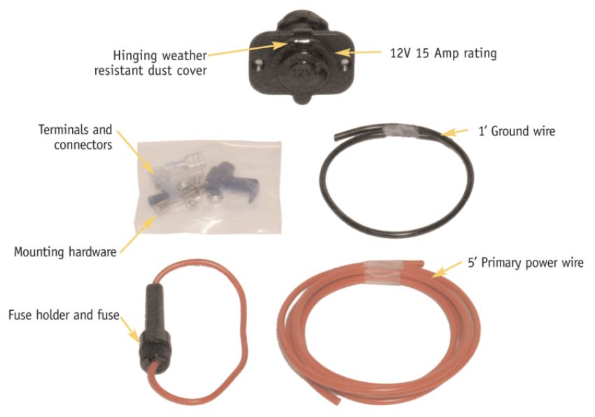 Tuffy Products 862 Tuffy 12 V Power Source- Weather Resistant Cap- 15A