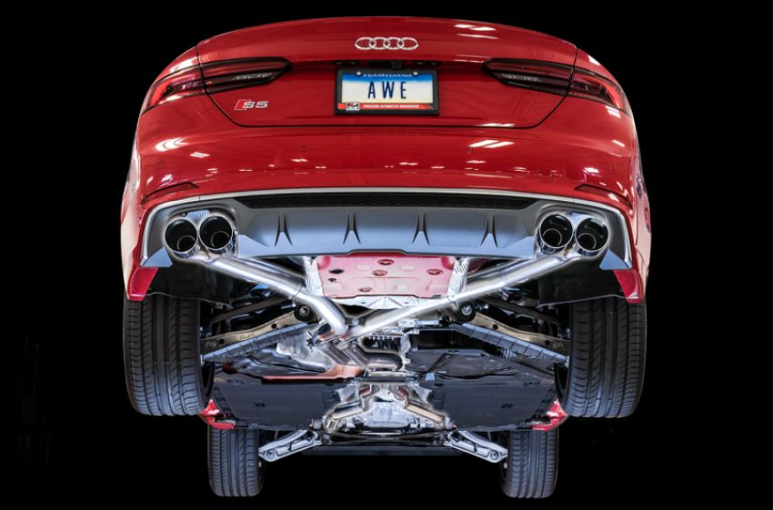 AWE Tuning 3010-42064 Audi B9 S5 Coupe 3.0T Track Edition Exhaust - Chrome Silver Tips (102mm)