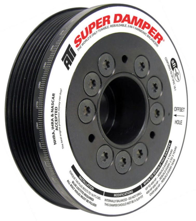 ATI ATI918523 Damper - 5.67in - Alum - 7 Grv - Toyota Scion 2Az-Fe - 2.4-2.6L - 800HP or Less - 1Pc
