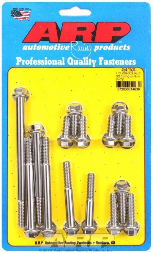 ARP ARP454-1504 SBF S/S T/C & W/P Bolt Kit 6pt.