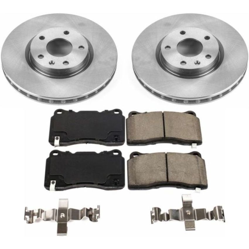 PowerStop KOE7290 OE Stock Replacement Low-Dust Ceramic Brake Pad and Rotor Kit