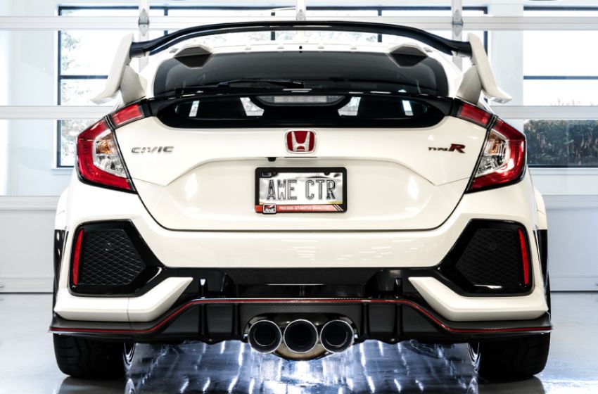 AWE Tuning 3015-52004 2017+ Honda Civic Type R Touring Edition Exhaust w/Front Pipe & Triple Chrome Silver Tips