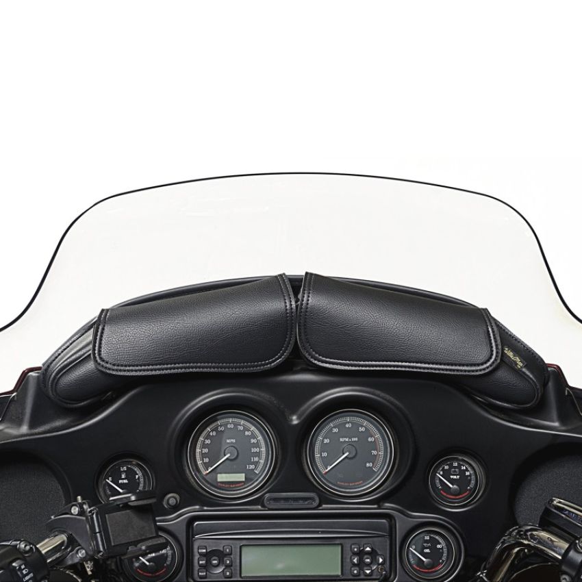 Willie & Max 04725 06-13 HD FL/FLH/FLT/FLHT Two Pouch Windshield Bag (21.25inL x 6.5inH x 2.25inD) - Black