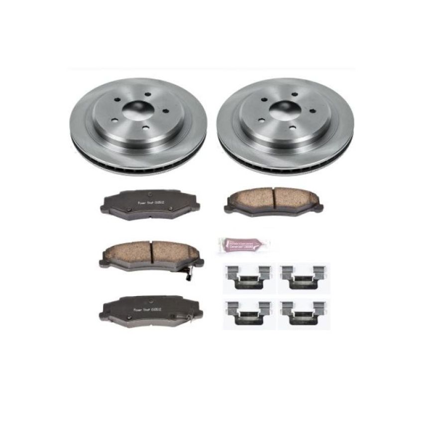PowerStop KOE1563 OE Stock Replacement Low-Dust Ceramic Brake Pad and Rotor Kit
