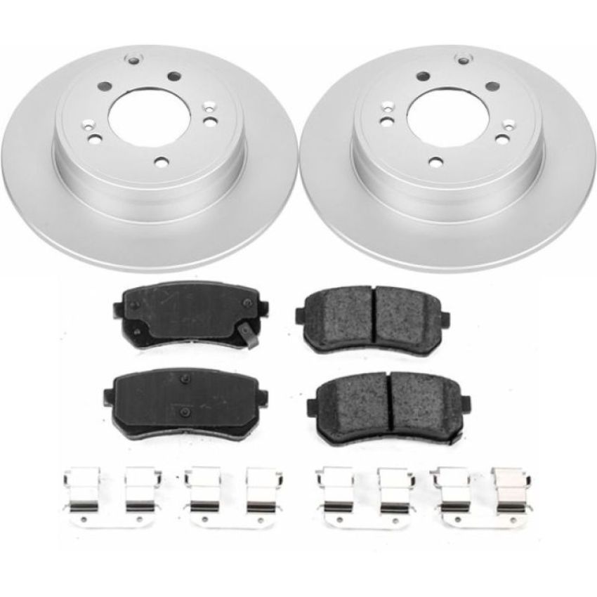 PowerStop CRK7505 Genuine Geomet Coated Rotor and Low-Dust Ceramic Brake Pad Kit