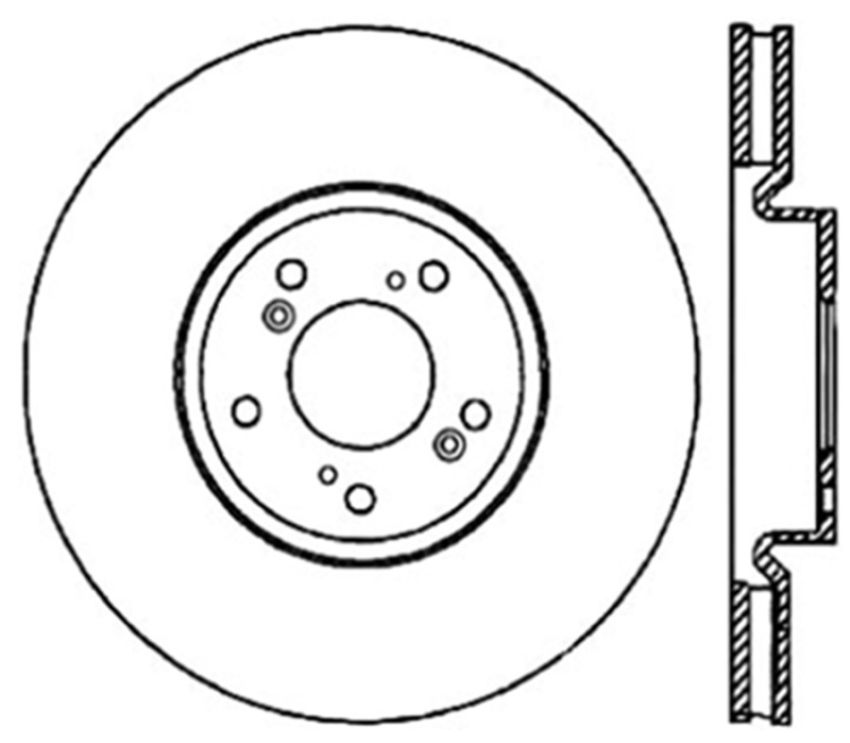 Stoptech 126.40062CSL Power Slot 04-08 Accura TL (Brembo Caliber) Front Left Slotted CRYO Rotor