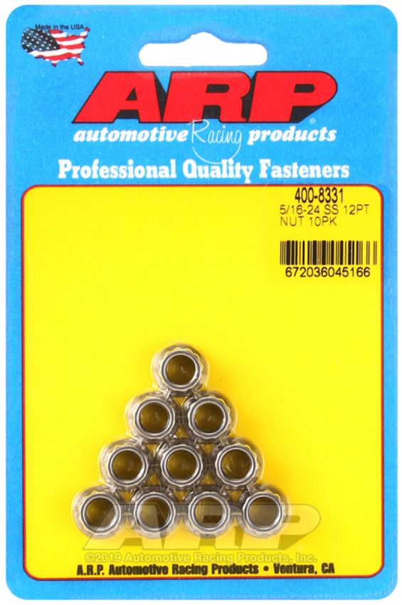 ARP ARP400-8331 5/16-24 SS 12pt Nut Kit (10pk)