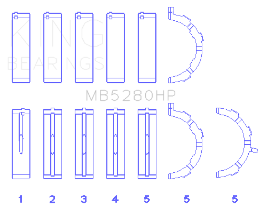 King Ford Prod. V8 4.6L/5.4L (Size 0.026) Performance Main Bearing Set