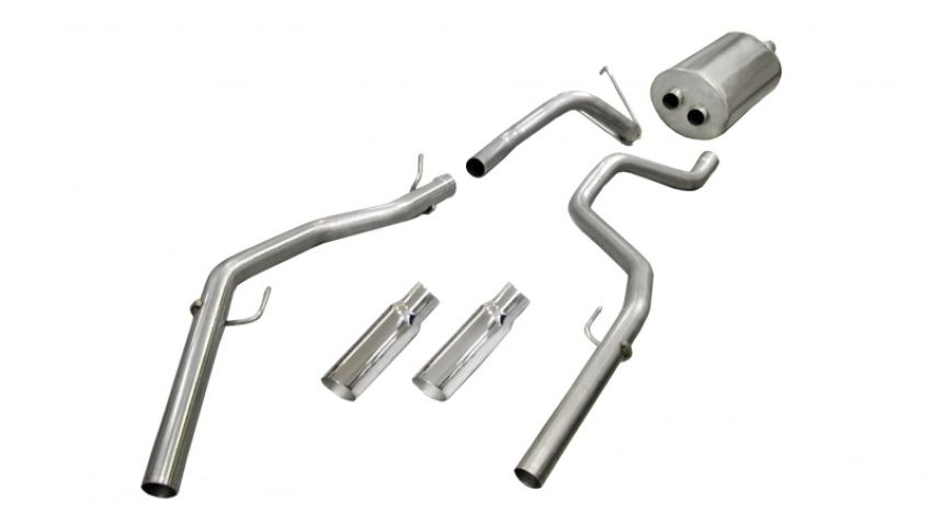 CORSA Performance 24425 Corsa 2009-2019 -14 Dodge Ram Quad Cab/Short Bed 1500 4.7L V8 Polished Sport Cat-Back Exhaust