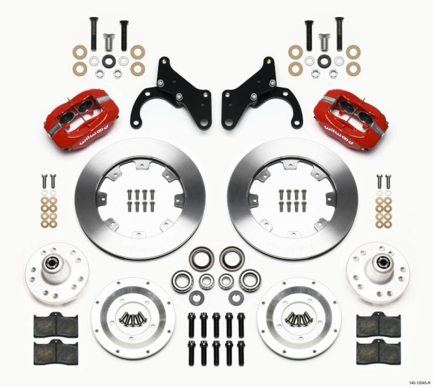 Wilwood 140-12045-R Forged Dynalite Front Kit 12.19in Red 69-70 Impala Drum/Disc 69-82 Vette