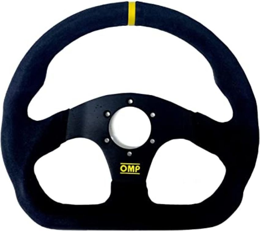 OMP RACING, INC. OMPOD0-1990-071 Super Quadro Steering Wheel Black Spokes Suede