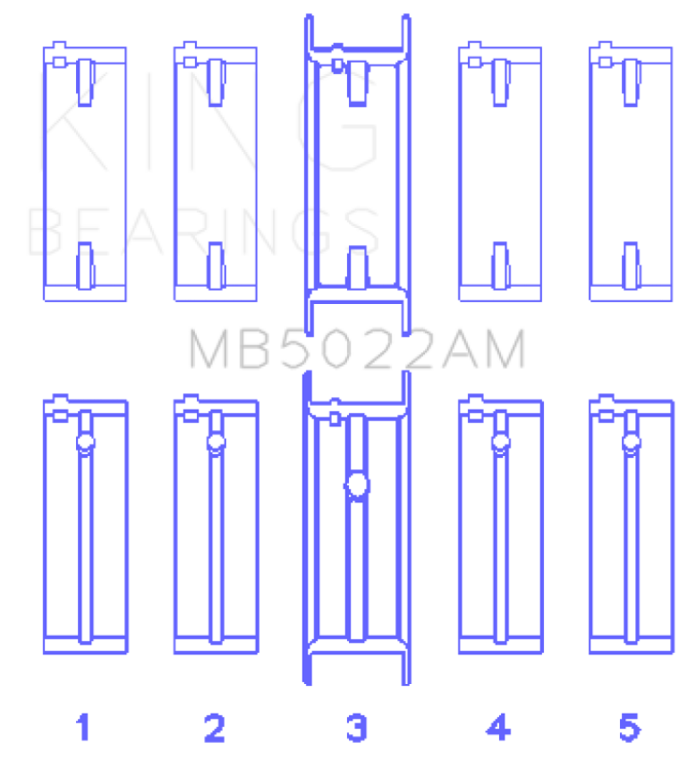 King Engine Bearings MB5022AM0.25 Hyundai G4Ed/G4Ae/G4Fk (Size +0.25mm) Main Bearing Set