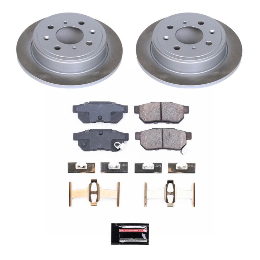 PowerStop SC408 Semi-Coated Rotor and Low-Dust Ceramic Brake Pad Kit
