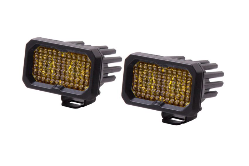 Diode Dynamics DD6396P Stage Series 2 In LED Pod Sport - Yellow Flood Standard ABL (Pair)