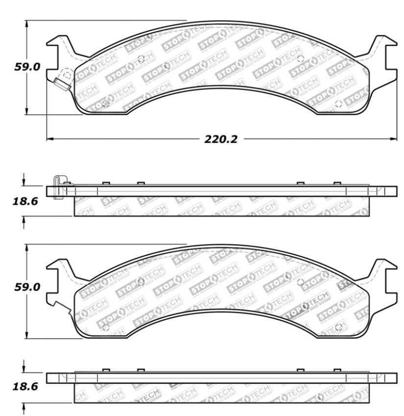 Stoptech 309.08210 Sport Brake Pads w/Shims and Hardware - Rear