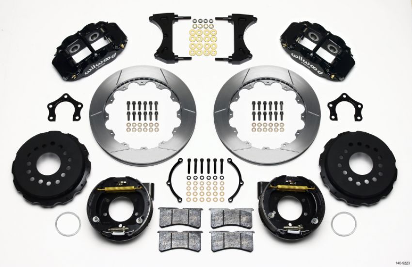 Wilwood 140-9223 Narrow Superlite 4R Rear P-Brk Kit 12.88in Ford 8.8 w/2.5in Offset-5 Lug