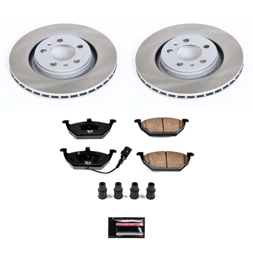 PowerStop SC839 Semi-Coated Rotor and Low-Dust Ceramic Brake Pad Kit