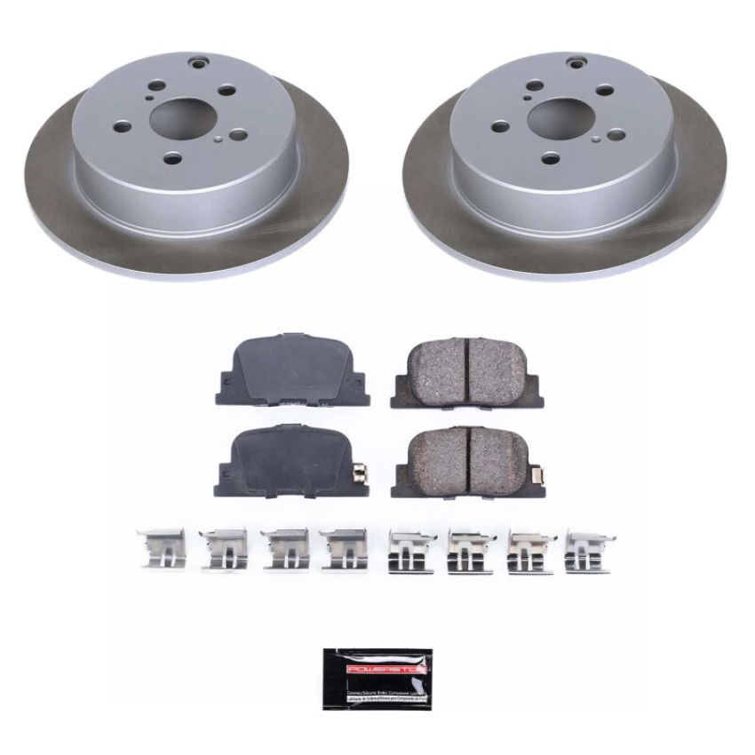 PowerStop SC2319 Semi-Coated Rotor and Low-Dust Ceramic Brake Pad Kit