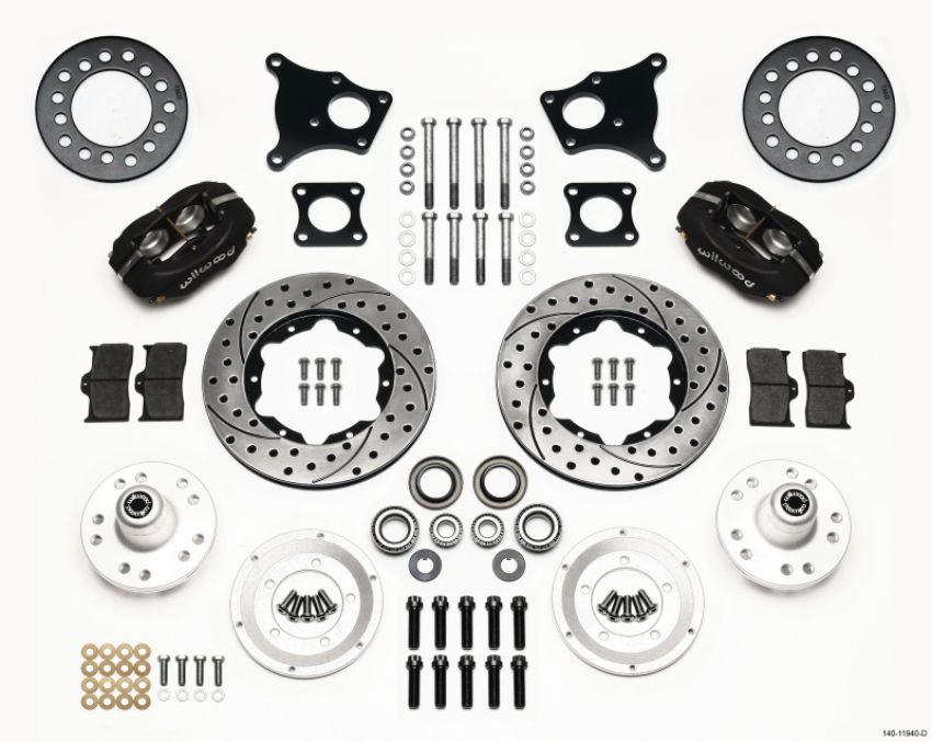 Wilwood 140-11940-D Forged Dynalite Front Kit 11.00in Drilled AMC 71-76 OE Disc w/o Bendix Brakes