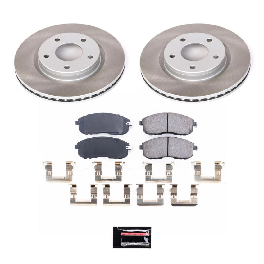 PowerStop SC6961 Semi-Coated Rotor and Low-Dust Ceramic Brake Pad Kit