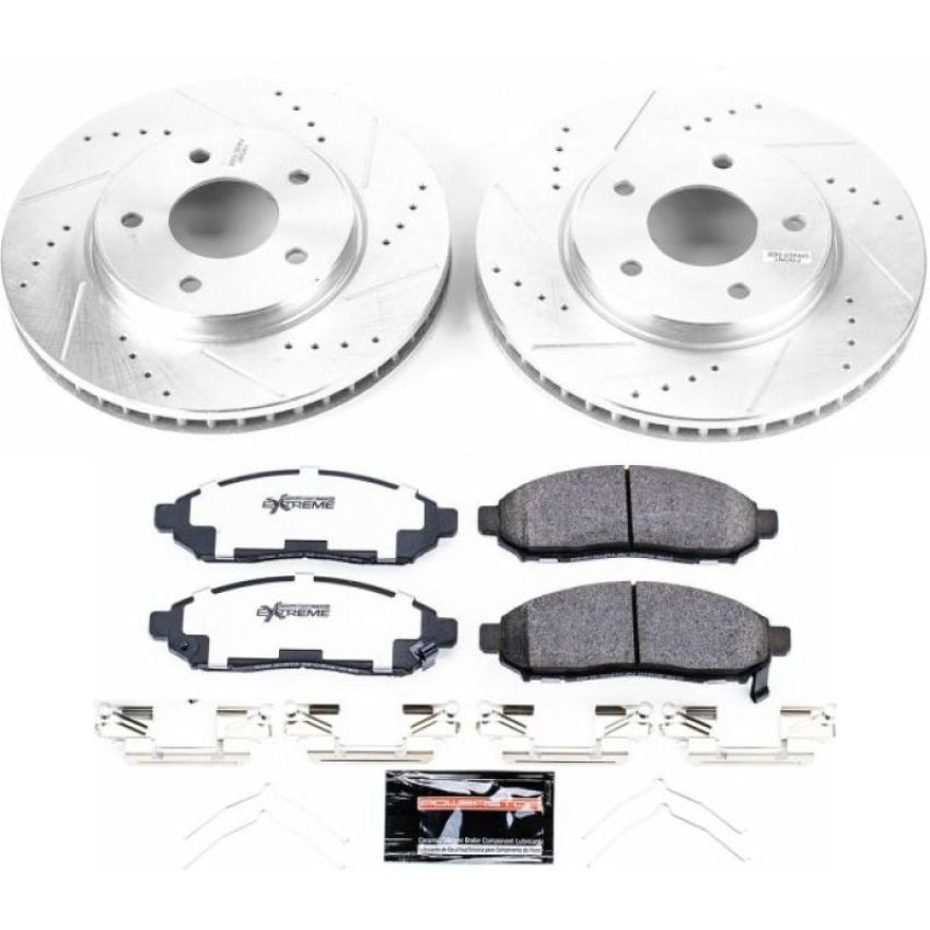 PowerStop K6492-36 Z36 Truck and SUV Carbon-Fiber Ceramic Brake Pad and Drilled & Slotted Rotor Kit