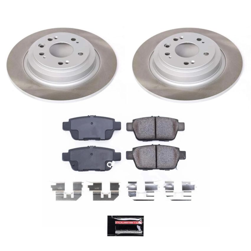 PowerStop SC5854 Semi-Coated Rotor and Low-Dust Ceramic Brake Pad Kit