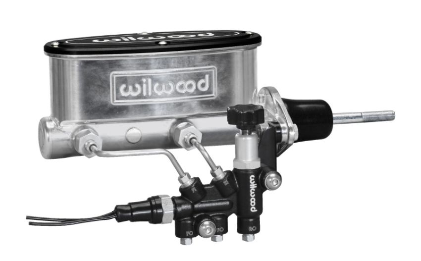 Wilwood 261-13626-P HV Tandem M/C Kit w L/H Bracket & Prop Valve - 15/16in Bore Ball Burnished-W/Pushrod
