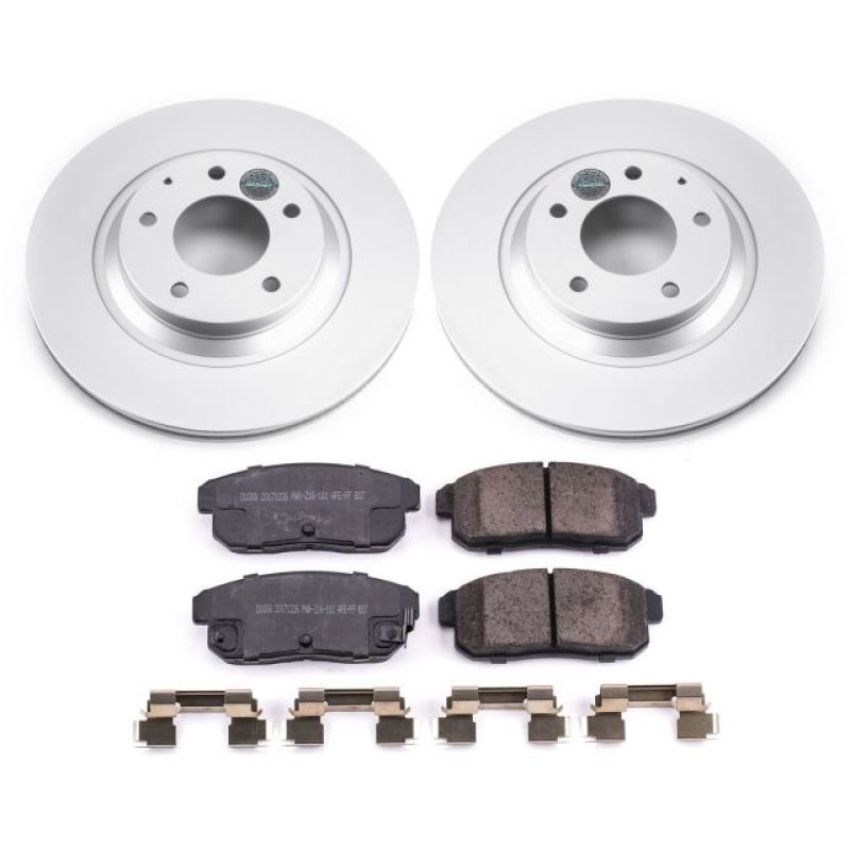 PowerStop CRK3146 Genuine Geomet Coated Rotor and Low-Dust Ceramic Brake Pad Kit