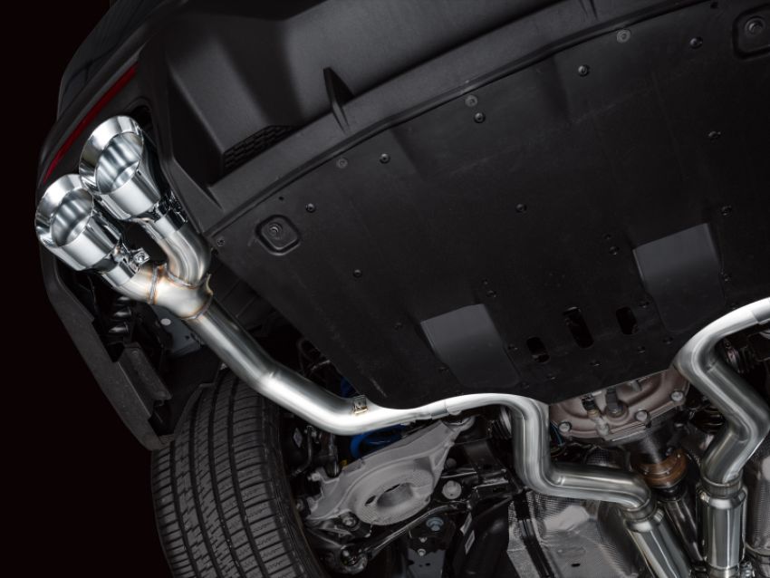 AWE Tuning 3020-42375 AWE 2024 Ford Mustang Dark Horse S650 RWD Track Edition Catback Exhaust w/ Quad Chrome Silver Tips