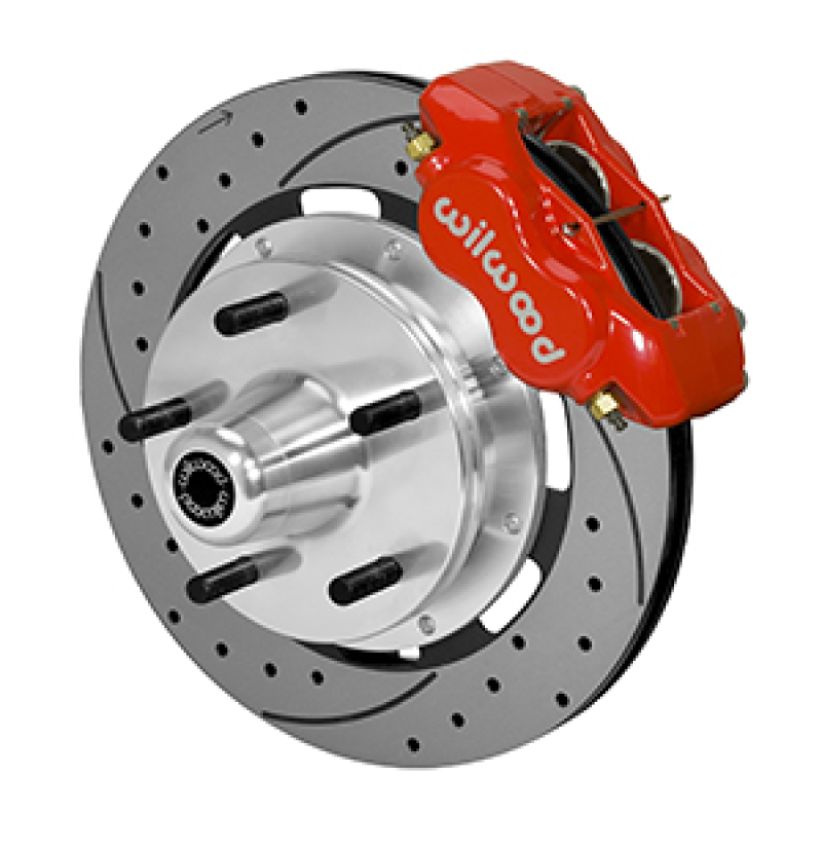 Wilwood 140-14532-DR Forged Dynalite Front Kit 19.00in Drilled Rotor Red WWE ProSpindle (5x5.00in Hub)