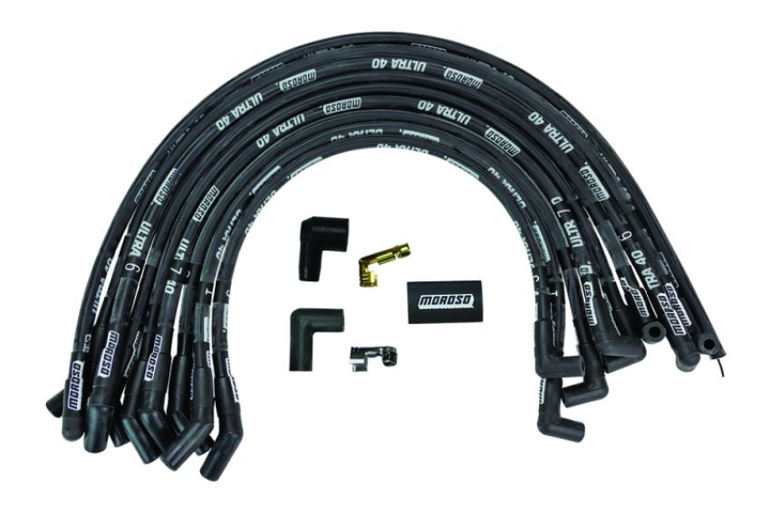 Moroso 73835 Ford 429-460 Ignition Wire Set - Ultra 40 - Sleeved - HEI - 135 Degree - Black
