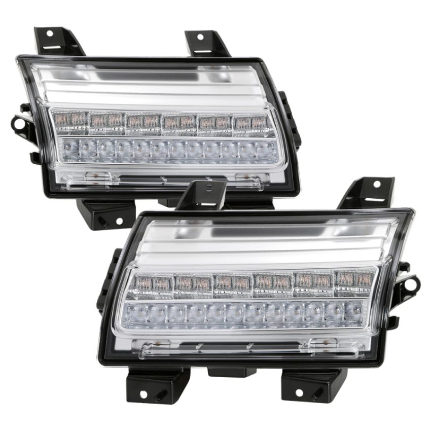 SPYDER 5086778 Full LED Front Bumper Lights - Sequential Signal - Chrome