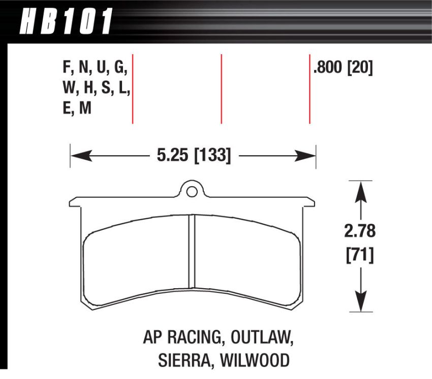Hawk Performance HB101U.800 DTC-70 Disc Brake Pad