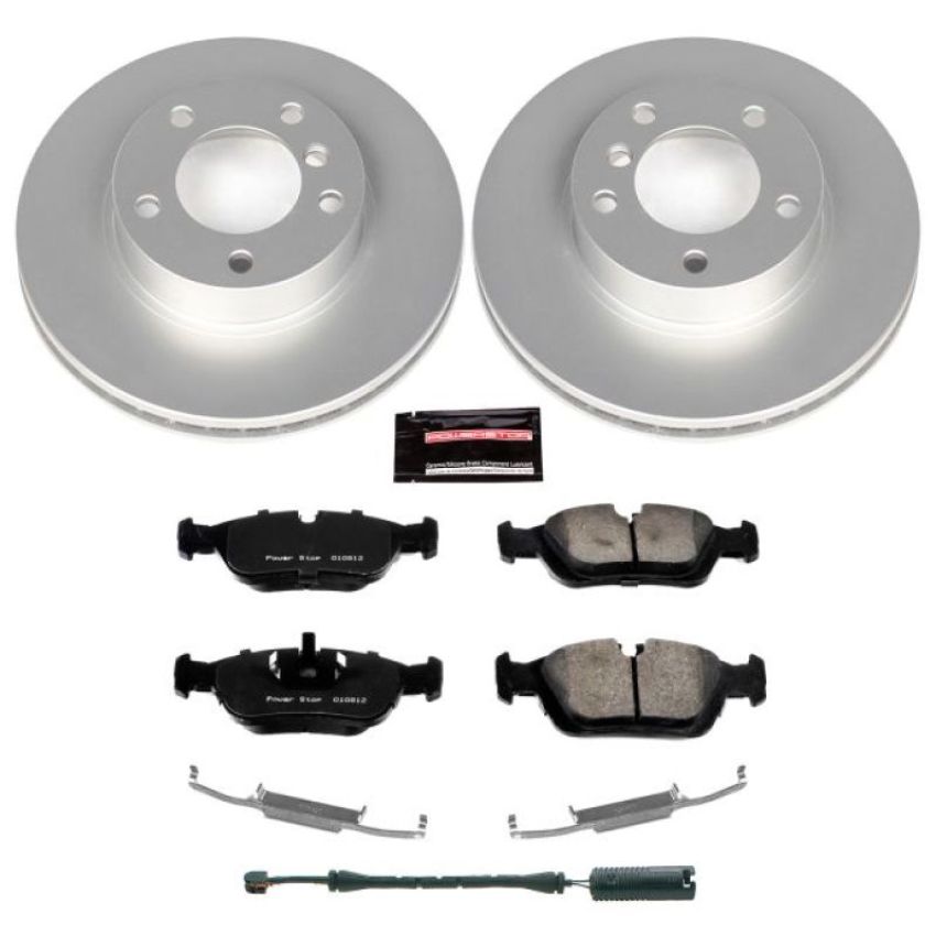 PowerStop CRK496 Genuine Geomet Coated Rotor and Carbon-Fiber Ceramic Brake Pad Kit
