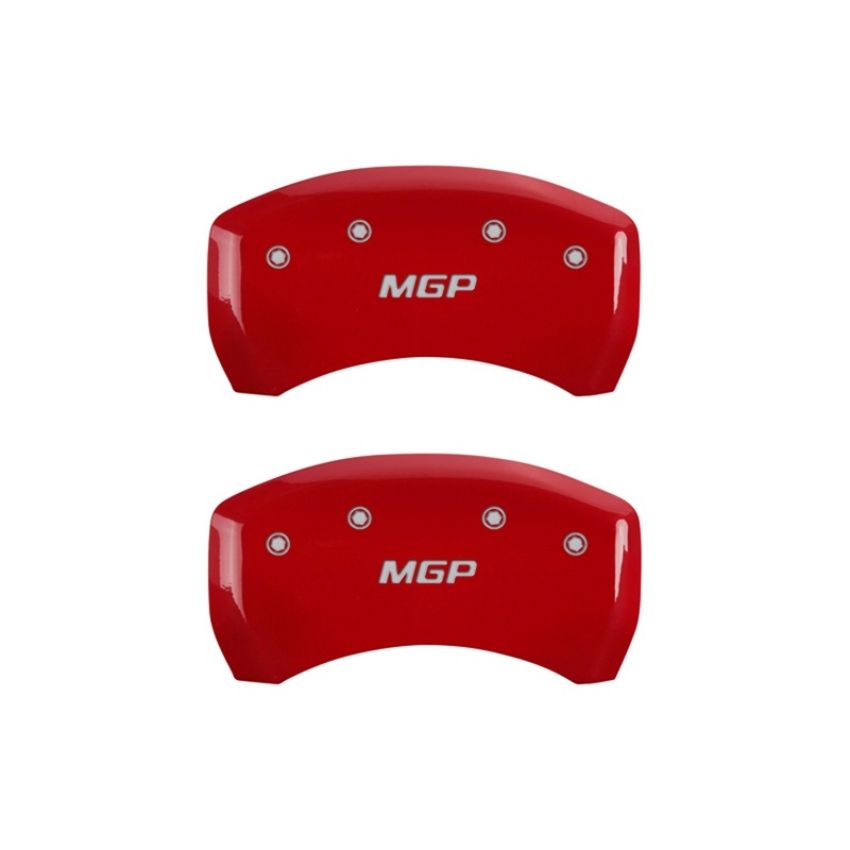MGP 10203RMGPRD Rear set 2 Caliper Covers Engraved Rear  Red finish silver ch