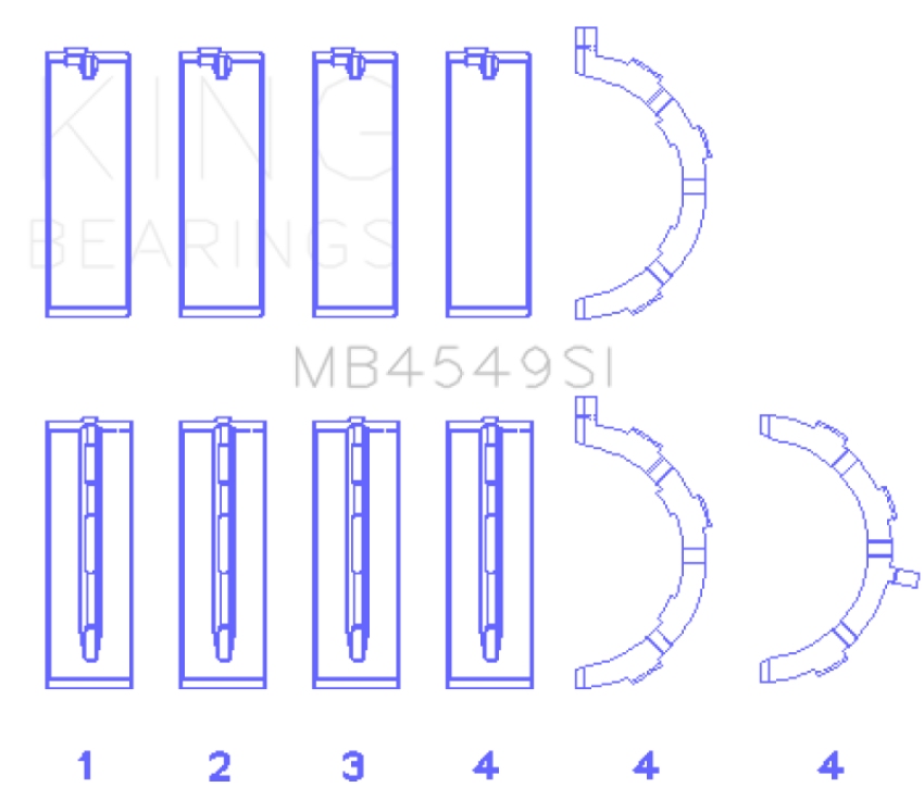 King Ford EcoBoost 3.5L / 3.7L V6 (Size STD) Main Bearing Set