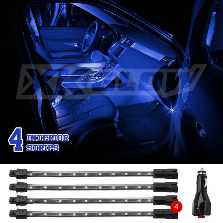 XKGLOW XK041004-B XK Glow Single Color  UnderglowLED Accent Light Car/Truck Kit Blue - 4x8In