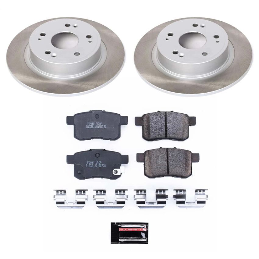 PowerStop SC3127 Semi-Coated Rotor and Low-Dust Ceramic Brake Pad Kit