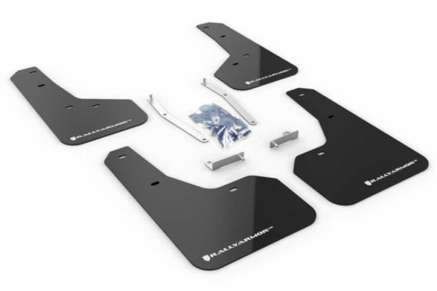 Rally Armor MF52-UR-BLK/WH Black Mud Flap/White Logo