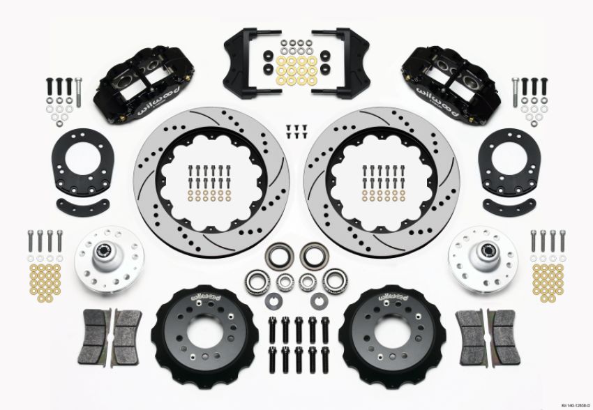 Wilwood 140-12638-D Narrow Superlite 6R Front Hub Kit 14.00in Drilled 1965-1969 Mustang Drum Spindle