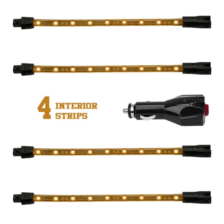 XKGLOW XK041004-A XK Glow Single Color  UnderglowLED Accent Light Car/Truck Kit Amber - 4x8In