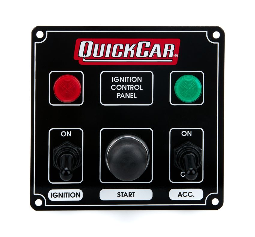 QUICKCAR RACING PRODUCTS QRP50-822 Ignition Panel Black w/ 1 Acc. & Lights