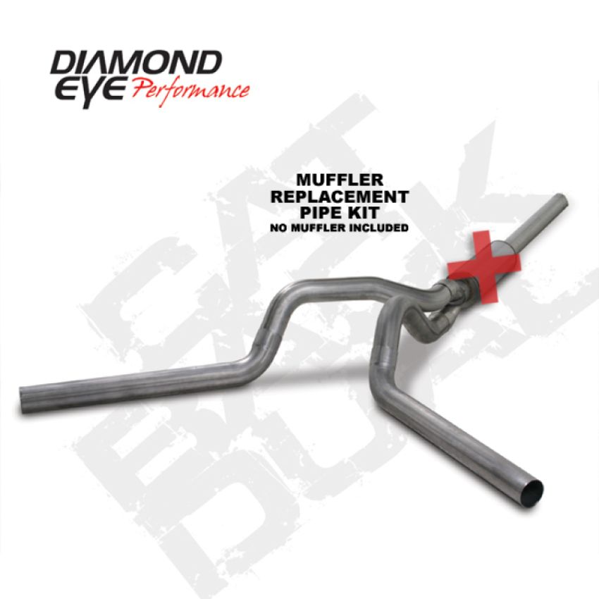Diamond Eye Performance K4236S-RP Diamond Eye KIT 4in CB MFLR RPLCMENT PIPE DUAL SS: 2004.5-2007.5 DODGE CUMMINS 600