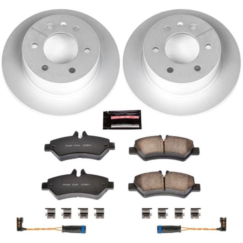PowerStop CRK6197 Genuine Geomet Coated Rotor and Carbon-Fiber Ceramic Brake Pad Kit
