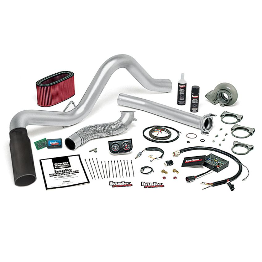 Banks Power 48553-B 94-95.5 Ford 7.3L Auto Stinger-Plus System - SS Single Exhaust w/ Black Tip