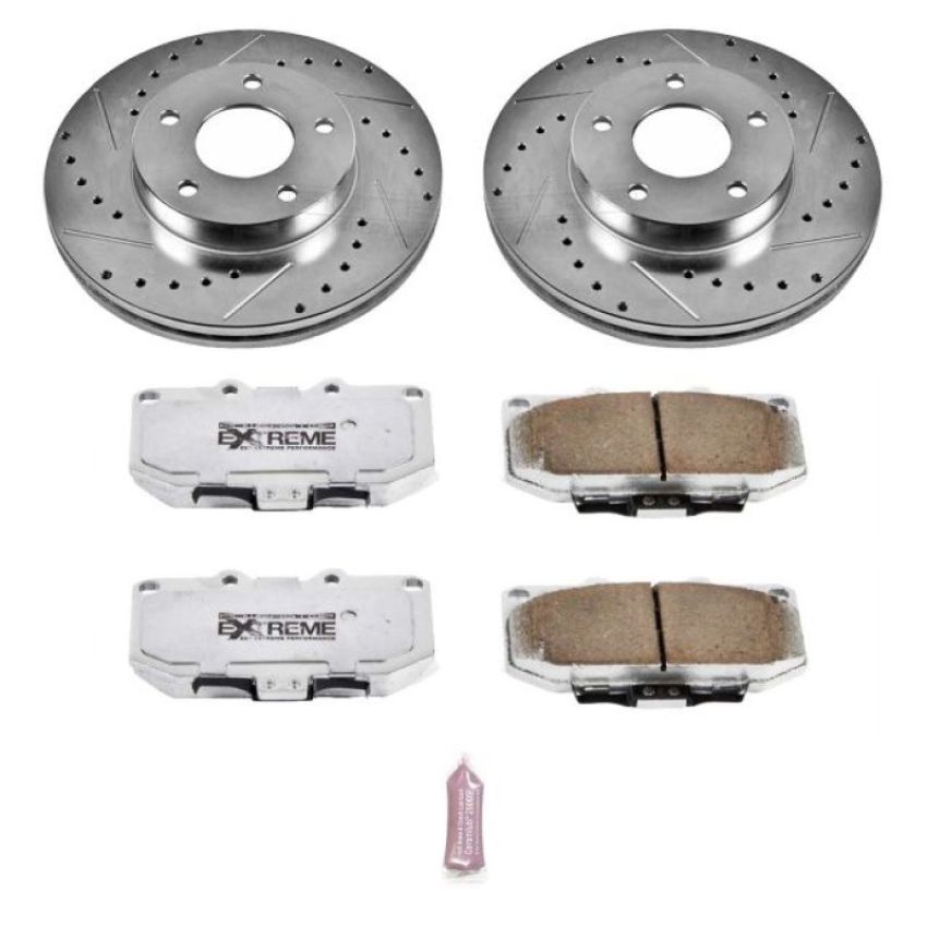 PowerStop K2973-26 Z26 Street Performance Ceramic Brake Pad and Drilled & Slotted Rotor Kit